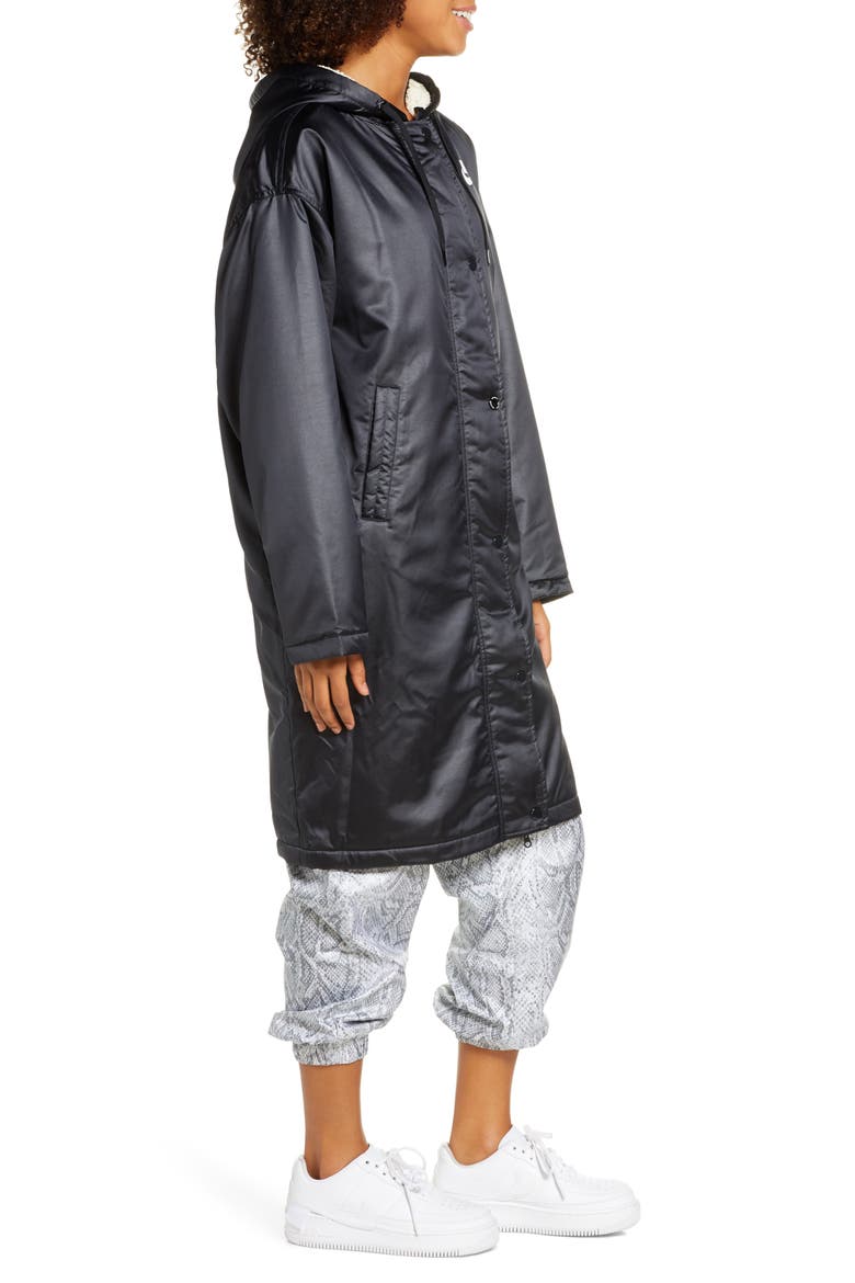 Sportswear Fleece Lined Parka, Alternate, color, BLACK/ MUSLIN/ WHITE
