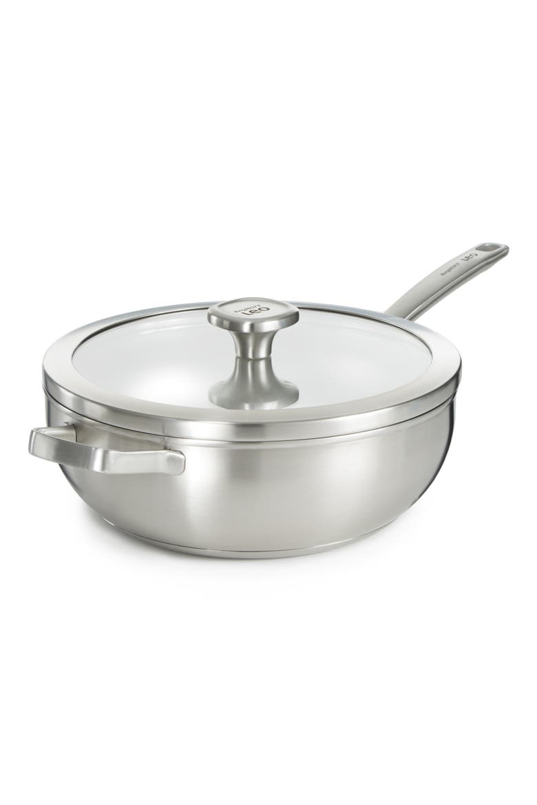 Leo Graphite 11-Inch Covered Wok Pan, Main, color, GREY