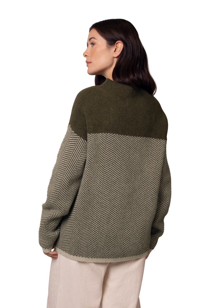 Celtic & Co. Felted Funnel Neck Sweater, Alternate, color, Moss Chevron