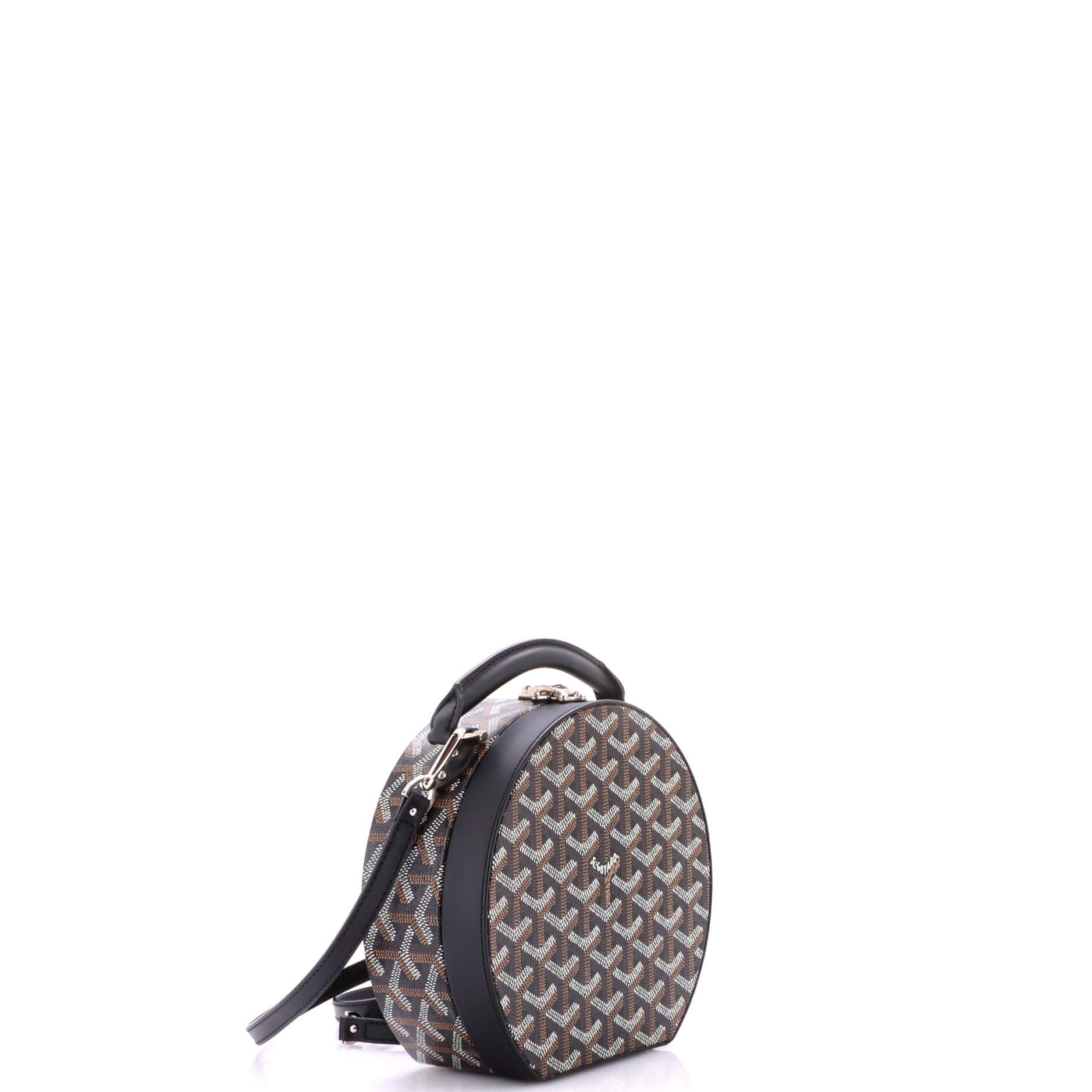 Pre-Owned Goyard Alto Hatbox Bag Coated Canvas, Alternate, color, Black