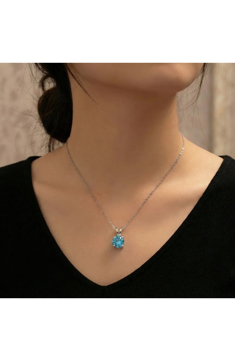 Bliss Diamond 2ct Blue Diamond Solitaire 14K Gold Pendant Lab Grown, Alternate, color, 14K White Gold