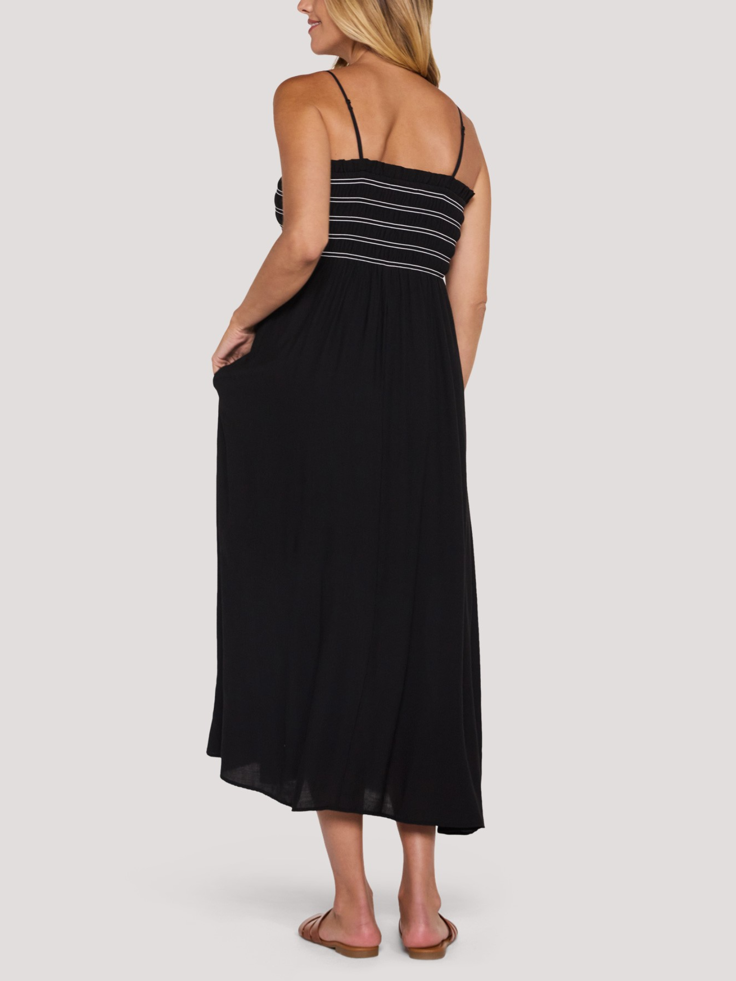 Smocked Maxi Dress With Removable Straps - image 2