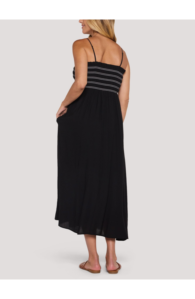 MOTHERHOOD MATERNITY Smocked Maxi Dress With Removable Straps, Alternate, color, Black