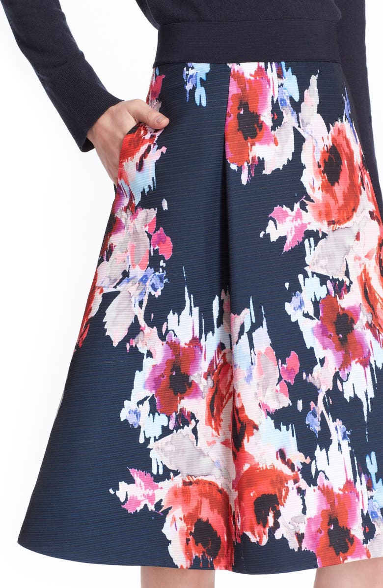 Kate Spade New York 'hazy floral' print midi skirt, Alternate, color,