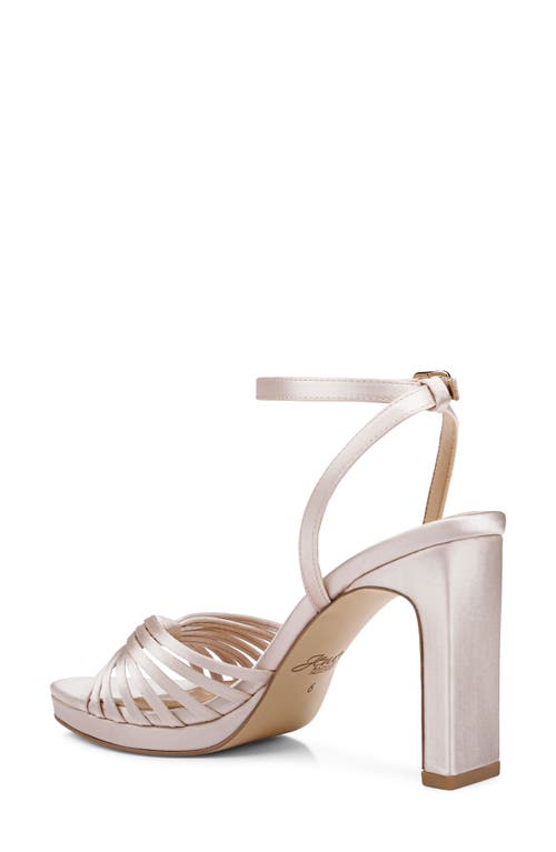 Jewel Badgley Mischka Skylar Ankle Strap Sandal In Champagne Satin