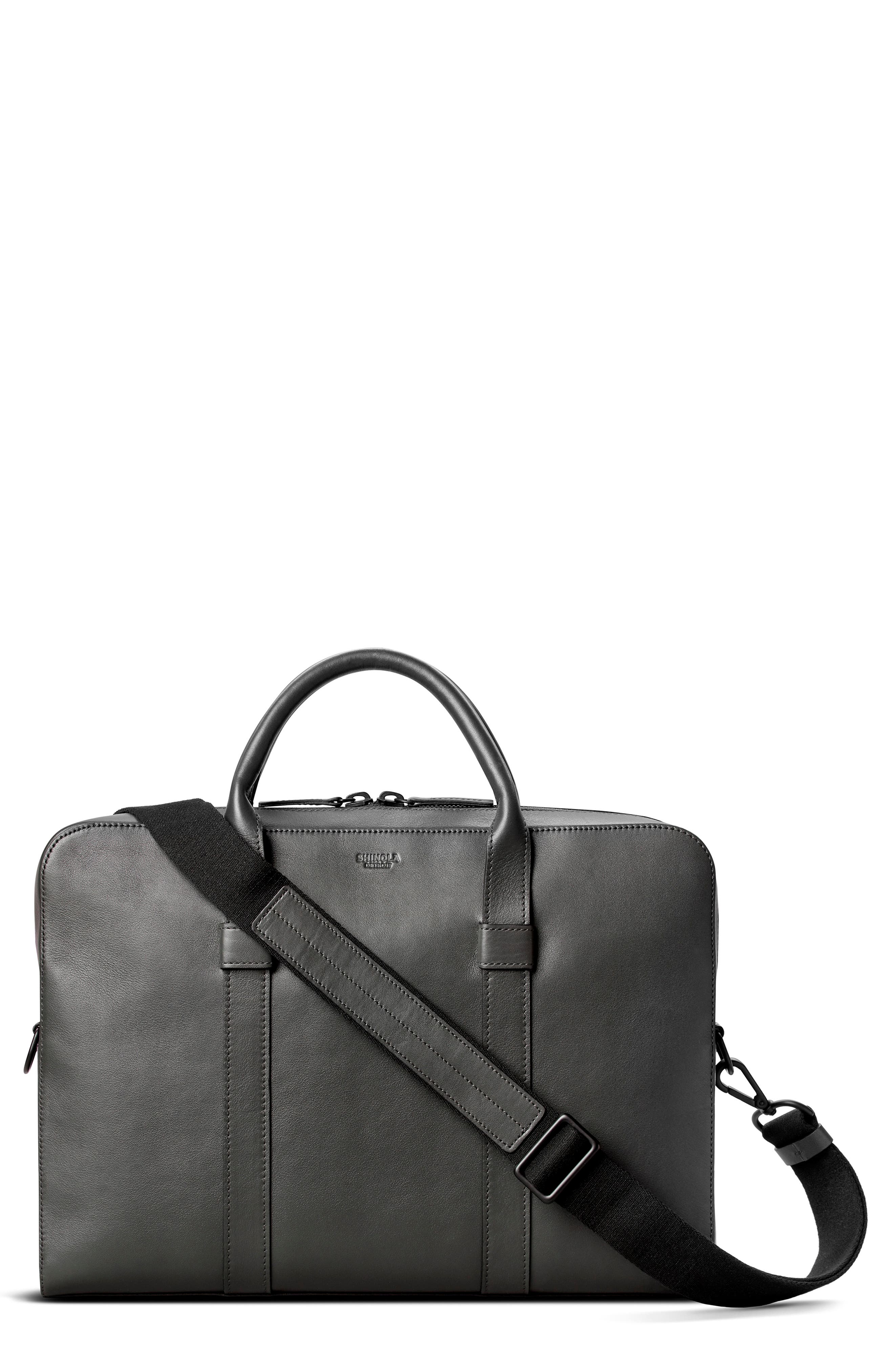 Shinola Guardian Leather Briefcase, Main, color, 