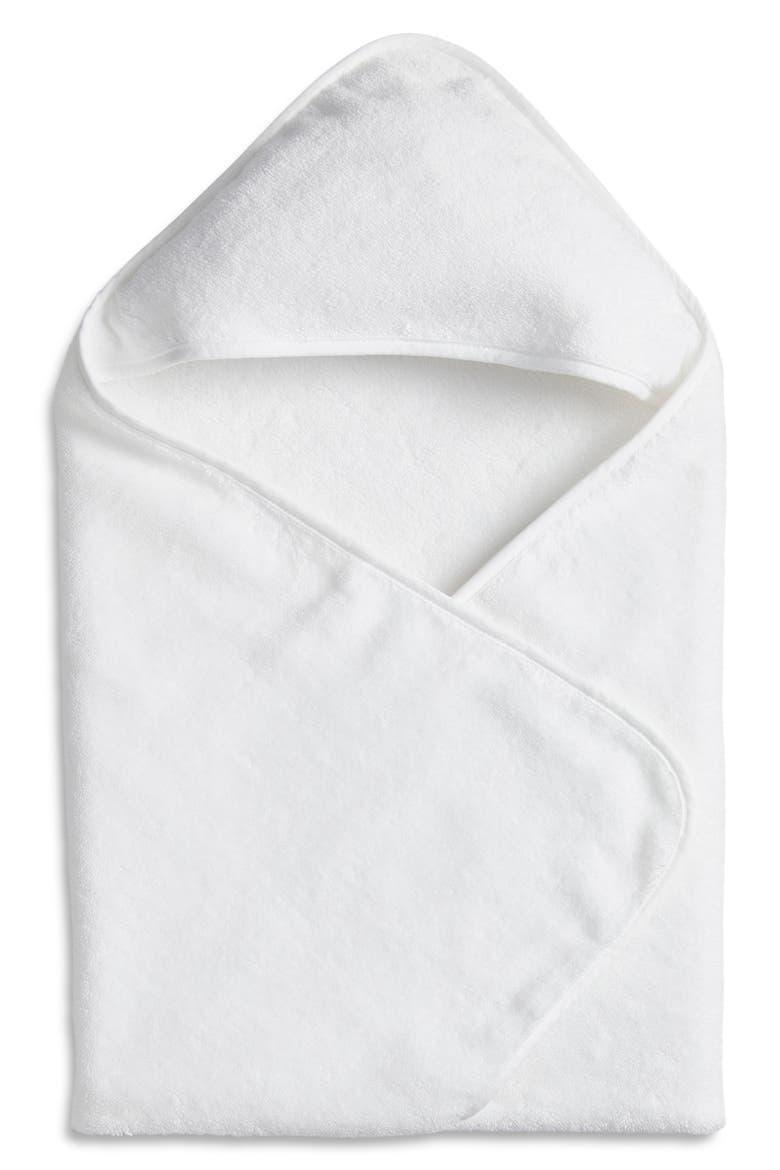 Organic Cotton Baby Hooded Towel, Main, color, WHITE