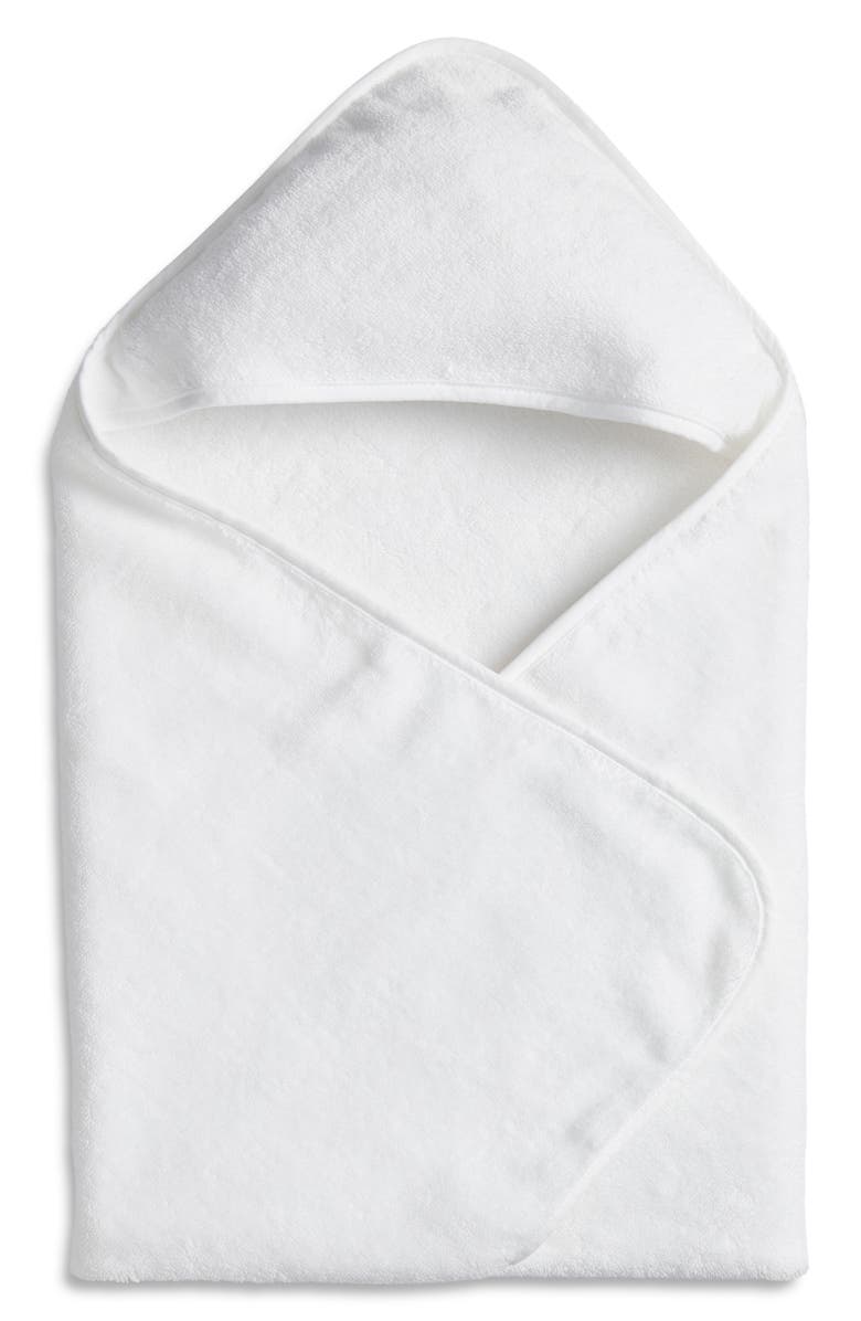 WEEZIE Organic Cotton Baby Hooded Towel, Main, color, White