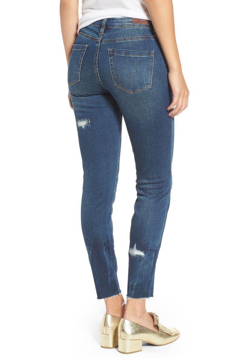 BLANKNYC High Dive Ripped Skinny Jeans, Alternate, color, Dark Wash