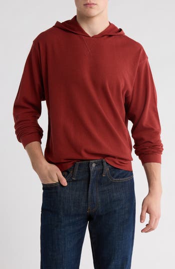 Abound Waffle Knit Thermal Hoodie In Burgundy