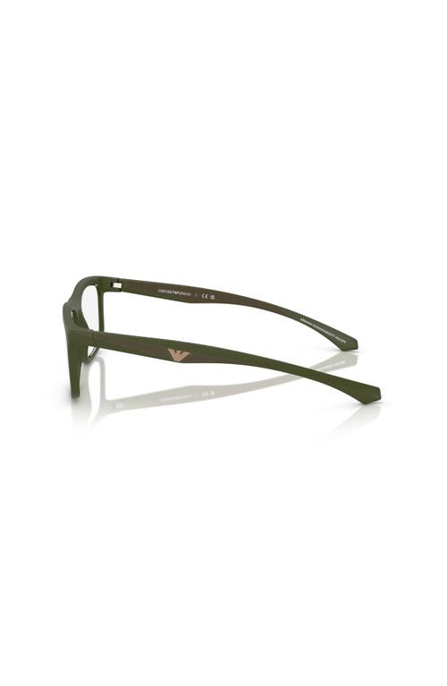 Emporio Armani 55mm Square Optical Glasses In Green