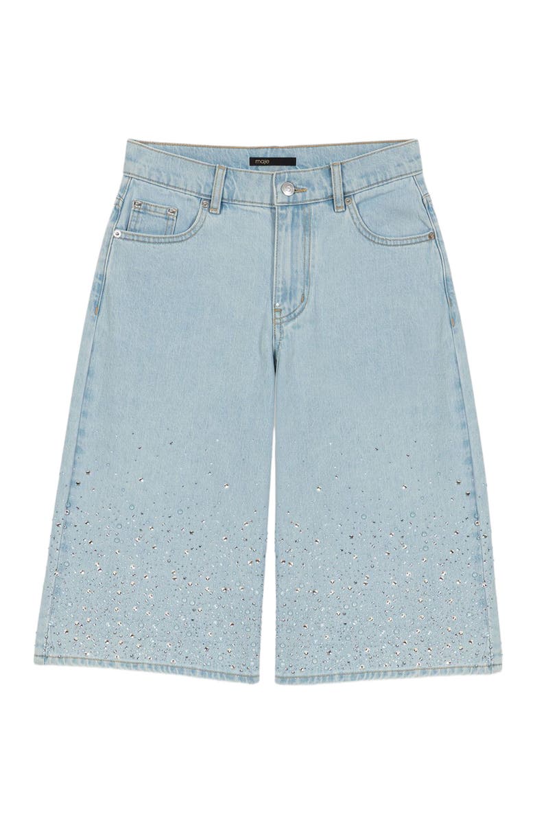maje Rhinestone Bermuda shorts, Alternate, color, Blue Sky