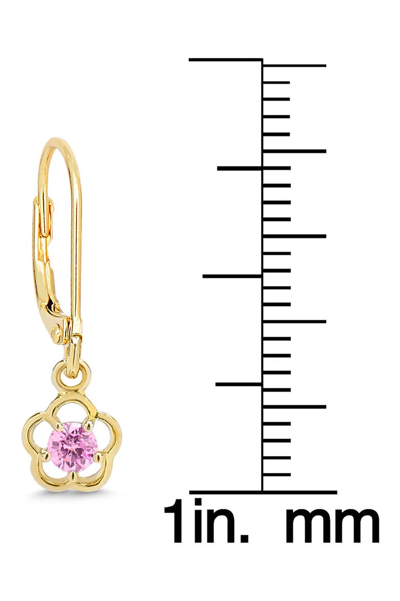 Kids' Flower Cubic Zirconia Drop Earrings, Alternate, color, GOLD