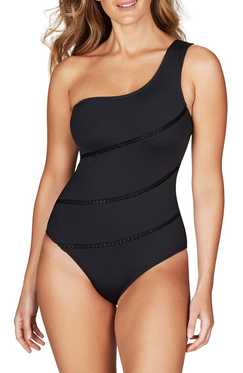 Sea Level One-Shoulder One-Piece Swimsuit, Main, color, 