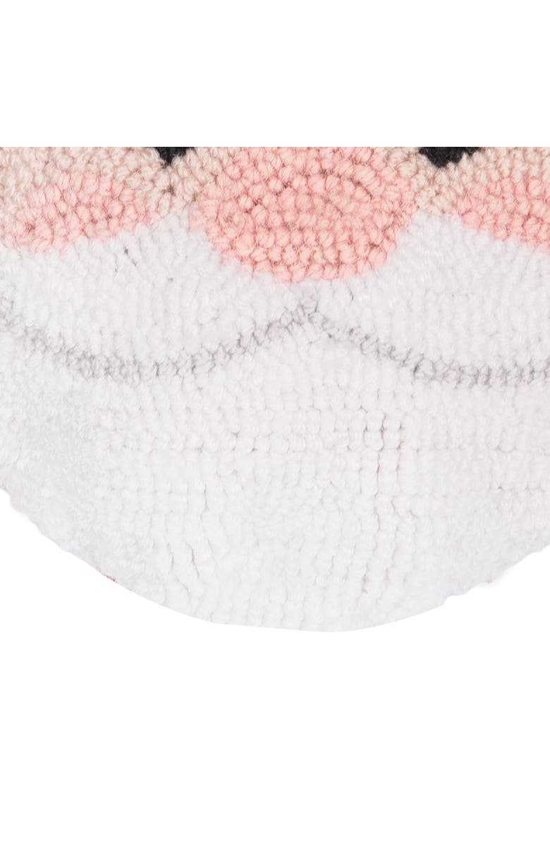 C&F Home Christmas Round Hooked Pillows, Alternate, color, White