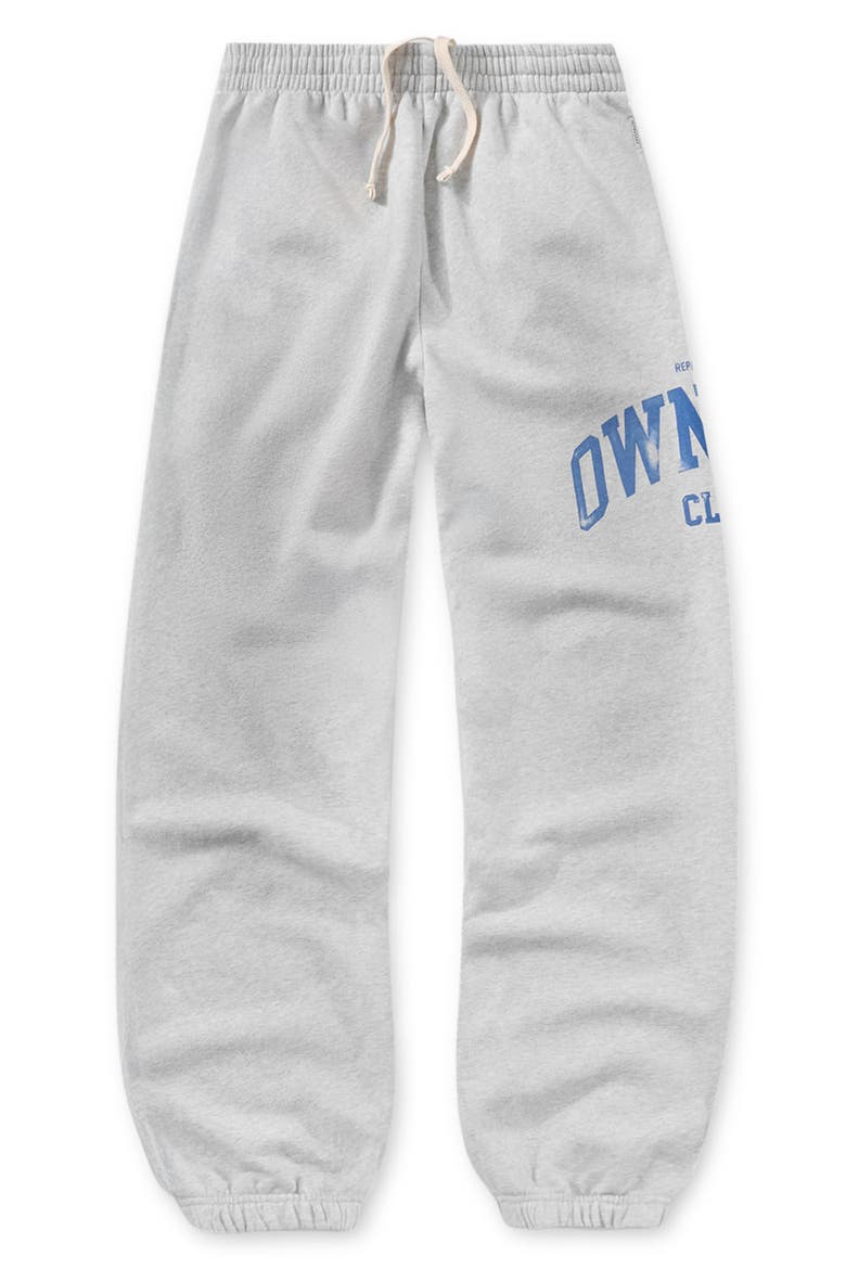 Owners' Club Logo Graphic Sweatpants, Alternate, color, SPRAYED ICE GREY MARL