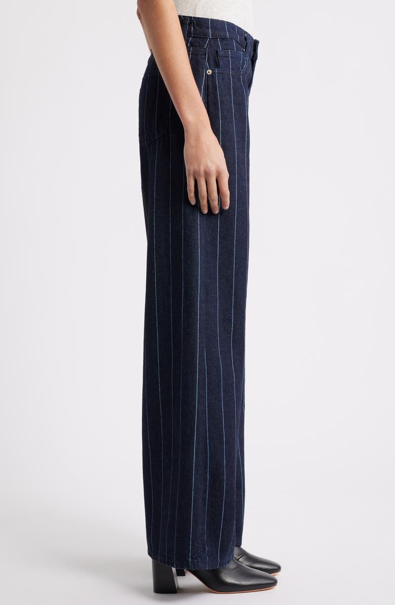 Reformation Cary Wide Leg Jeans, Alternate, color, Pinstripe Lake