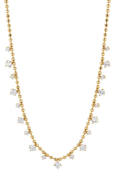 Twilight Cubic Zirconia Shaky Ball Chain Necklace