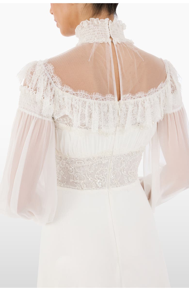 Jenny Packham Arden Ruffled Maxi Dress, Alternate, color, Ivory