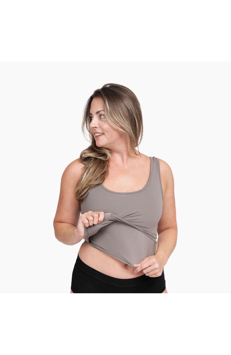 LARKEN X Maternity, Nursing + Hands - Free Pumping Bra, Alternate, color, Stone