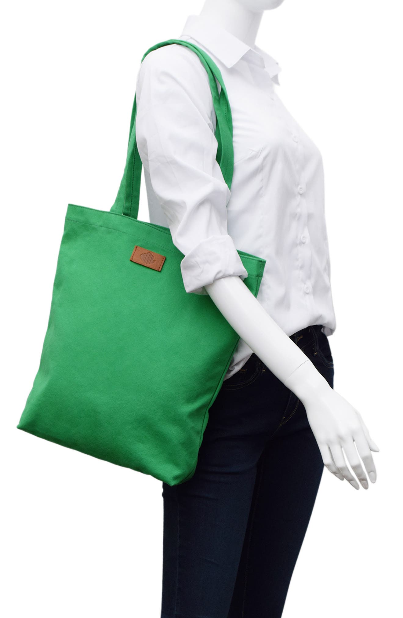 New Amsterdam Leatherworks Eden Cotton Canvas Tote, Alternate, color, Kelly