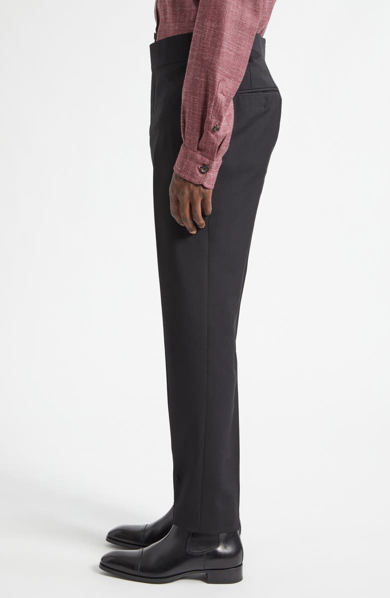 ISAIA Unito Wool & Mohair Slim Leg Pants, Alternate, color, Nero 990