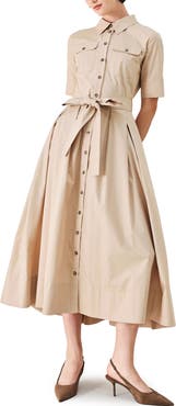 FREEMARKET Cotton Midi Shirtdress