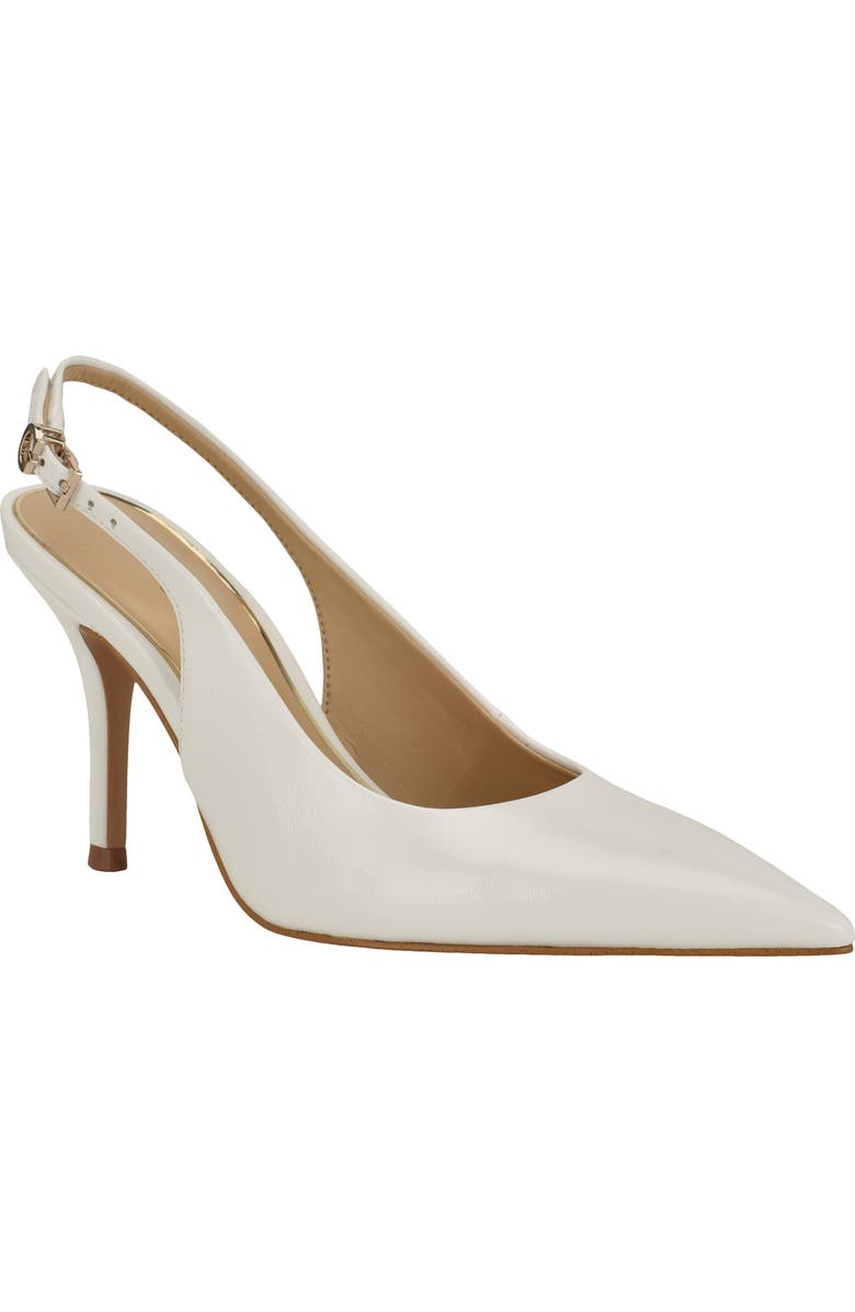 GUESS Princelsa Slingback Pointed Toe Pump, Main, color, White