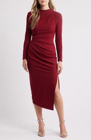NIKKI LUND Stacey Long Sleeve Midi Dress