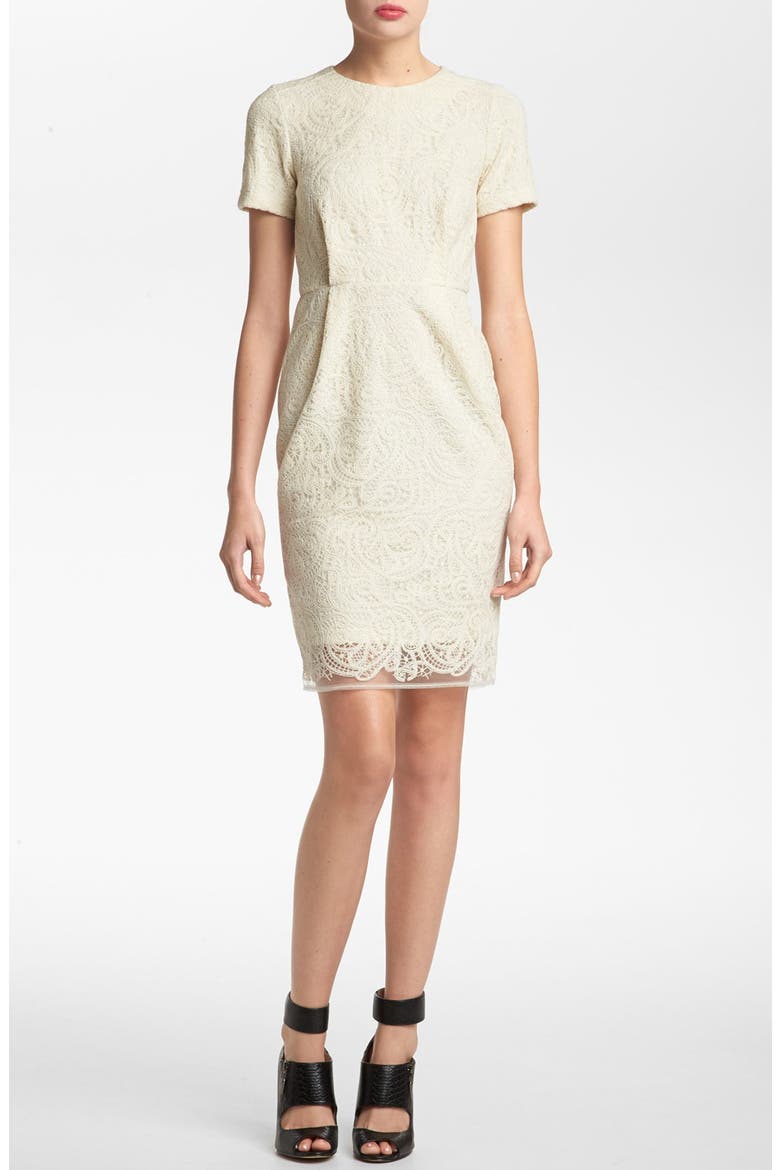 'Elfin' Lace Sheath Dress, Main, color, CREAM