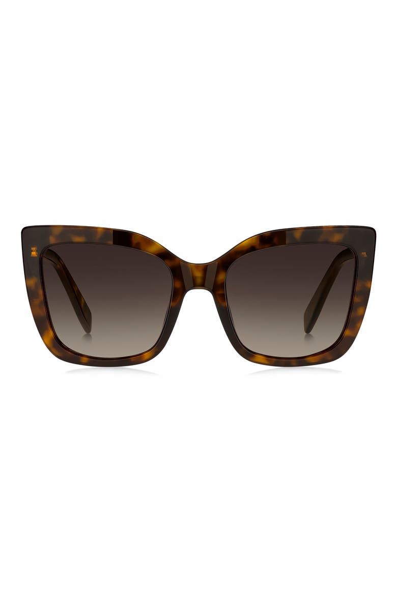 54mm Gradient Cat Eye Sunglasses, Main, color, HAVANA/ BROWN