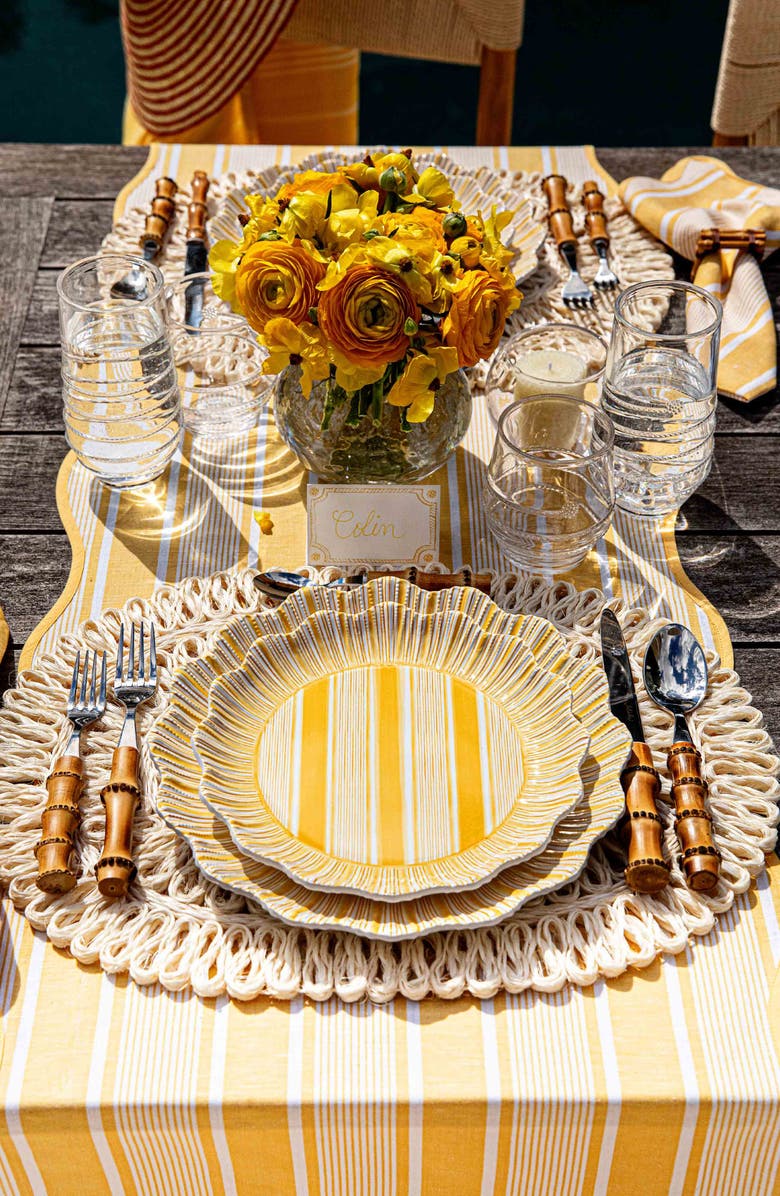 Juliska Straw Loop Oval Placemat, Alternate, color, Whitewash