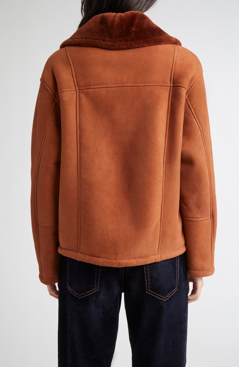 Eleventy Genuine Merino Shearling Aviator Jacket, Alternate, color, 157 Cognac