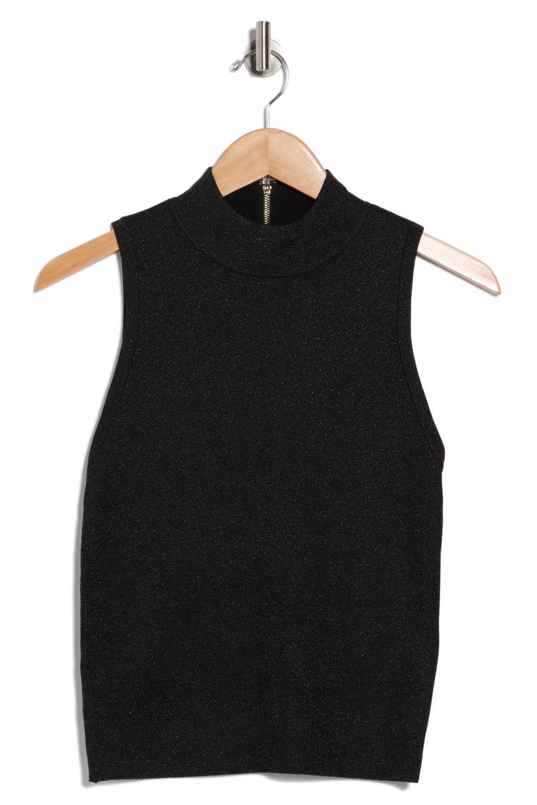 Darcey Metallic Wool Blend Sweater Tank, Alternate, color, BLACK