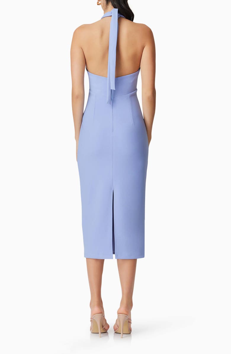 Elliatt Victoria Halter Neck Stretch Crepe Cocktail Dress, Alternate, color, Cornflower