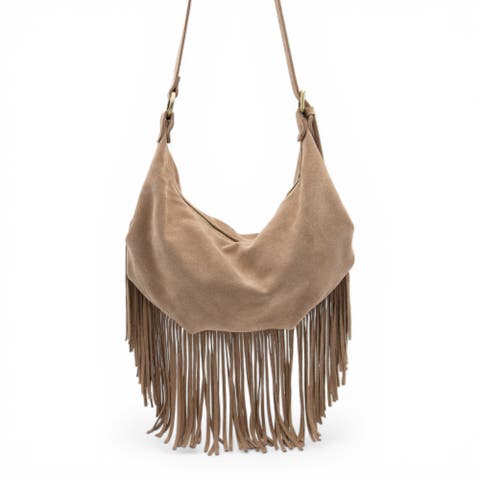 Dallas Suede Fringe Hobo