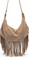 Bolsa Nova Dallas Suede Fringe Hobo