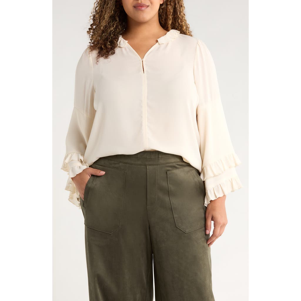 Wit & Wisdom Ruffle Top In Multi