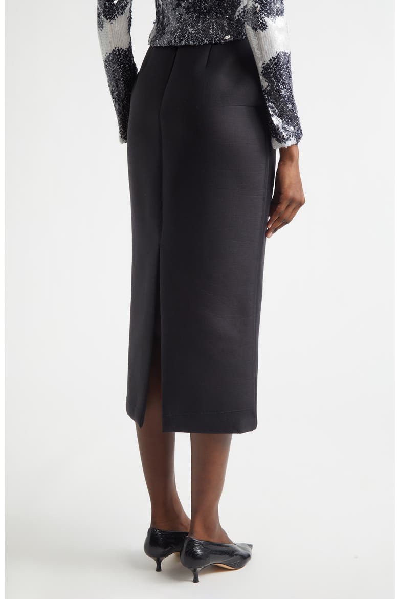 The Mercer Bonded Virgin Wool & Silk Pencil Skirt, Alternate, color, BLACK