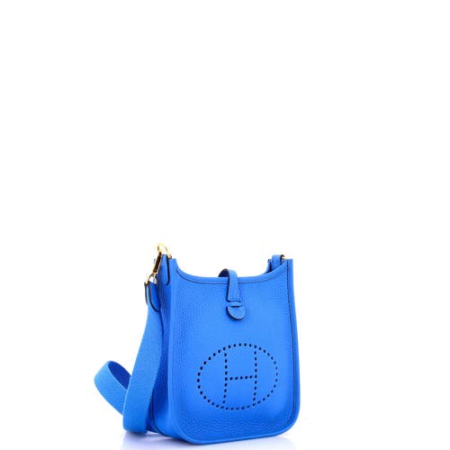 Pre-owned Hermes Hermes Evelyne Bag Gen Iii Clemence Tpm In Blue