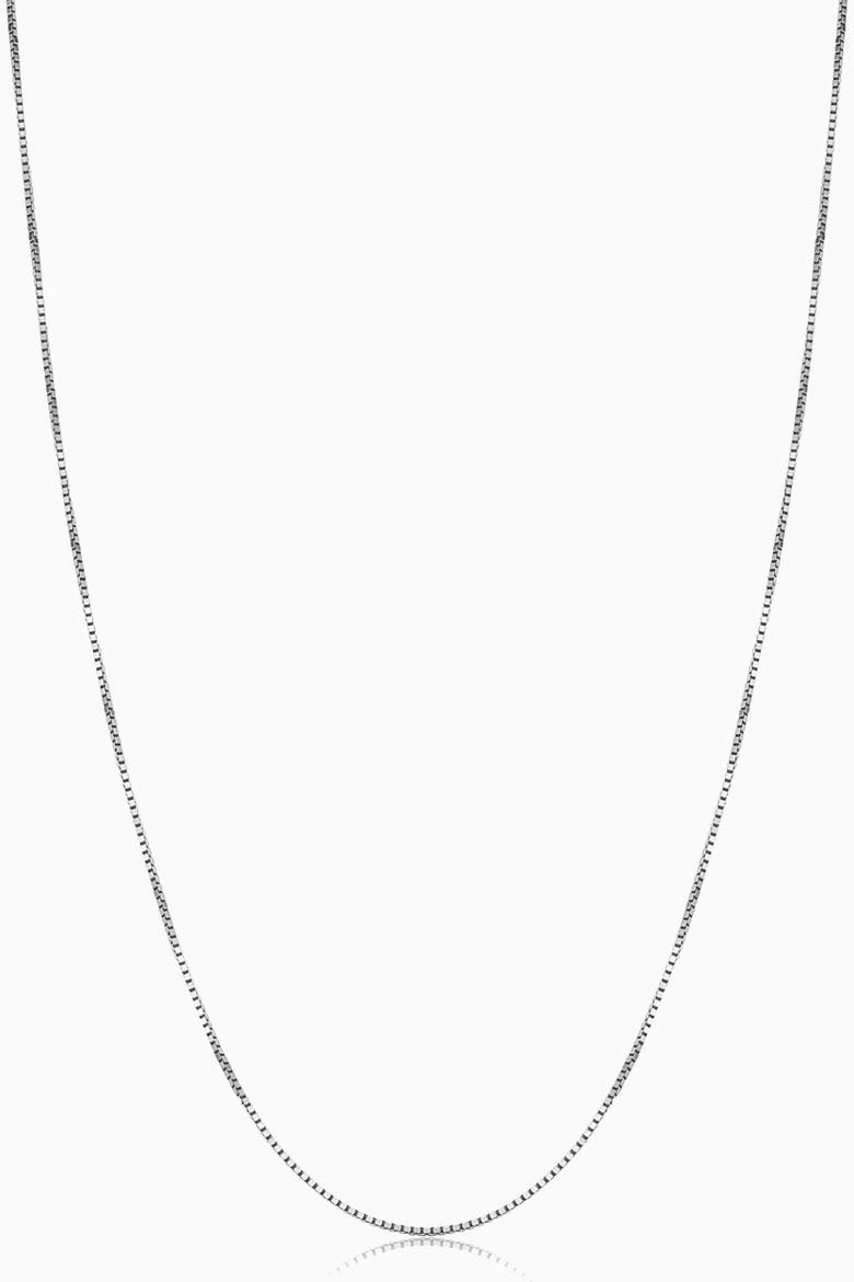 14K Gold Bodega Box Chain, Main, color, White Gold