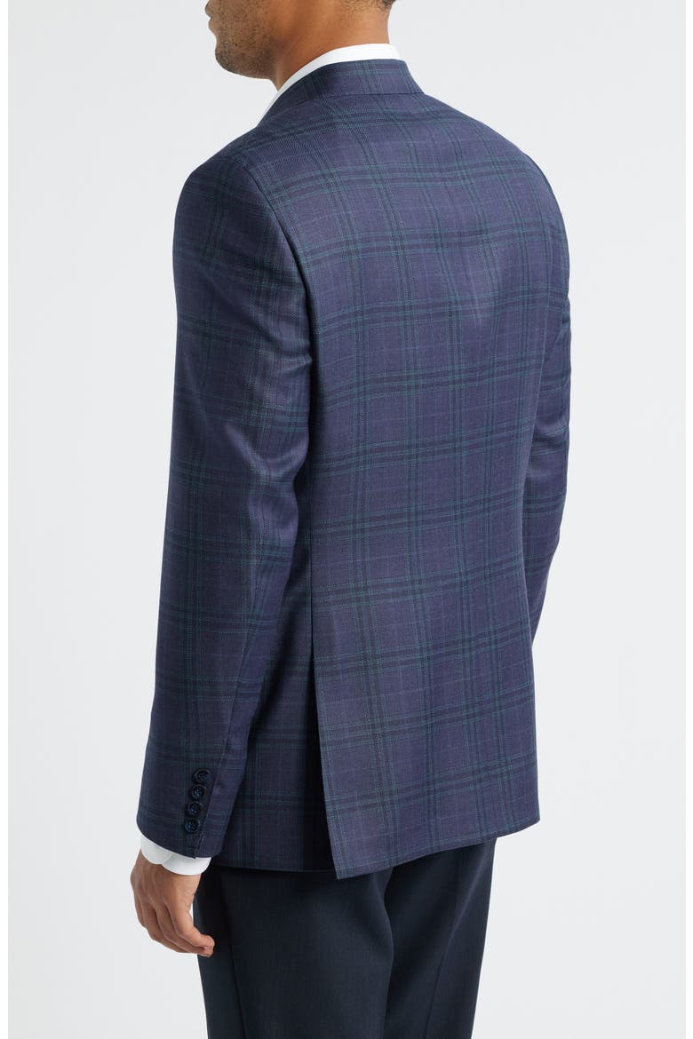 Milano Regular Fit Purple Plaid Super 130s Wool Sport Coat, Alternate, color, PURPLE