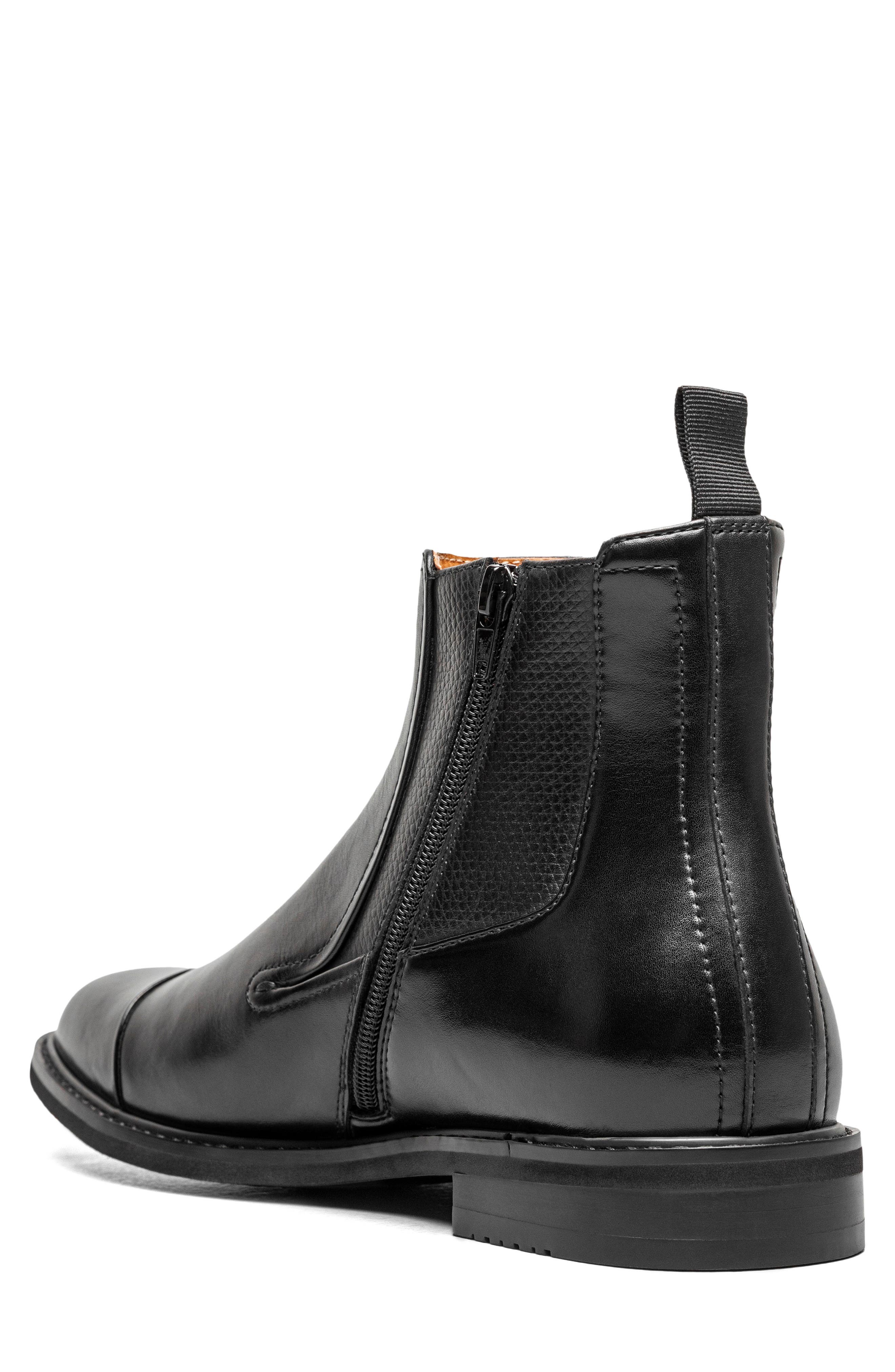 Berkshire Leather Cap Toe Boot, Alternate, color, BLACK