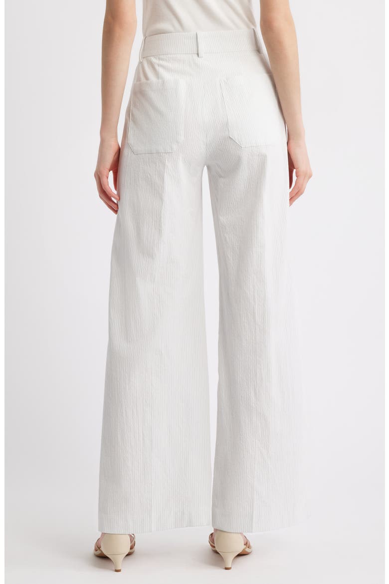 Le Slim Modernist High Waist Wide Leg Pants, Alternate, color, WHITE/ LIGHT CHAMBRAY