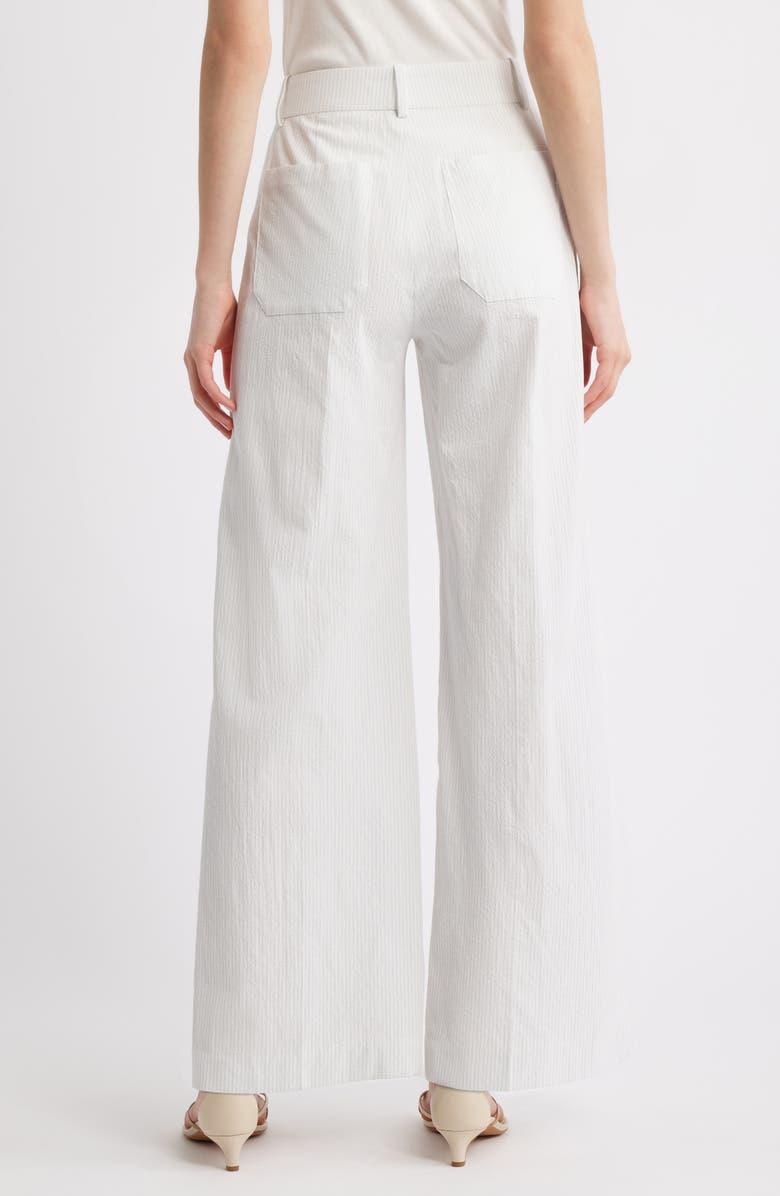 FRAME Le Slim Modernist High Waist Wide Leg Pants, Alternate, color, White/ Light Chambray