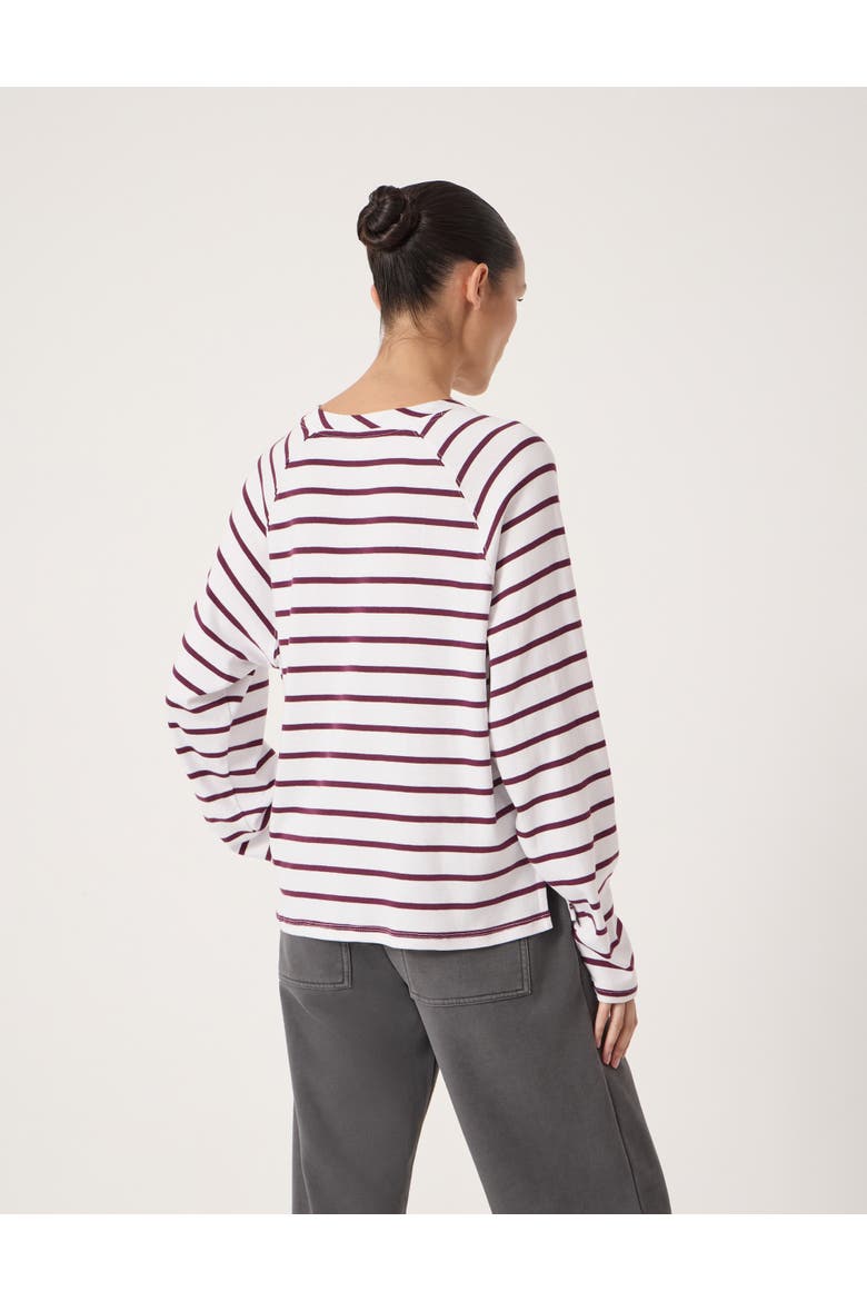 Matilda Raglan Stripe Top, Alternate, color, Wine Red