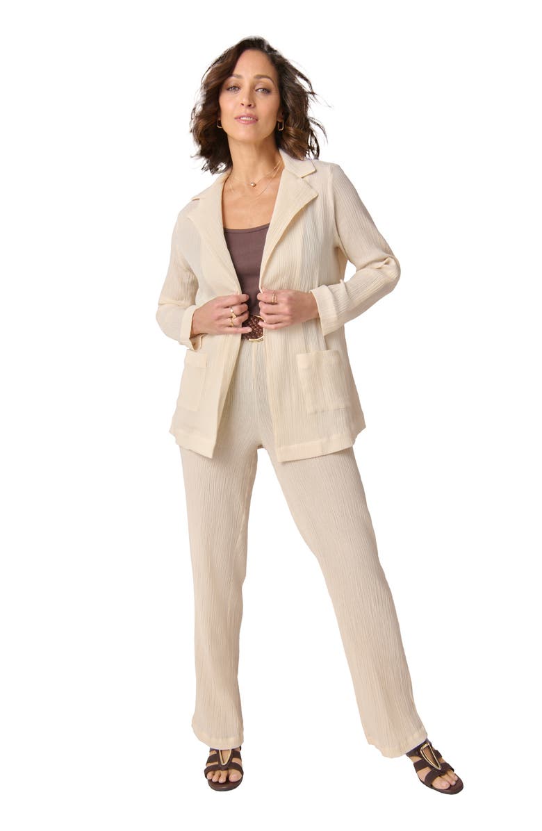 Jessica London Wide Leg Gauze Pant, Main, color, Oatmeal