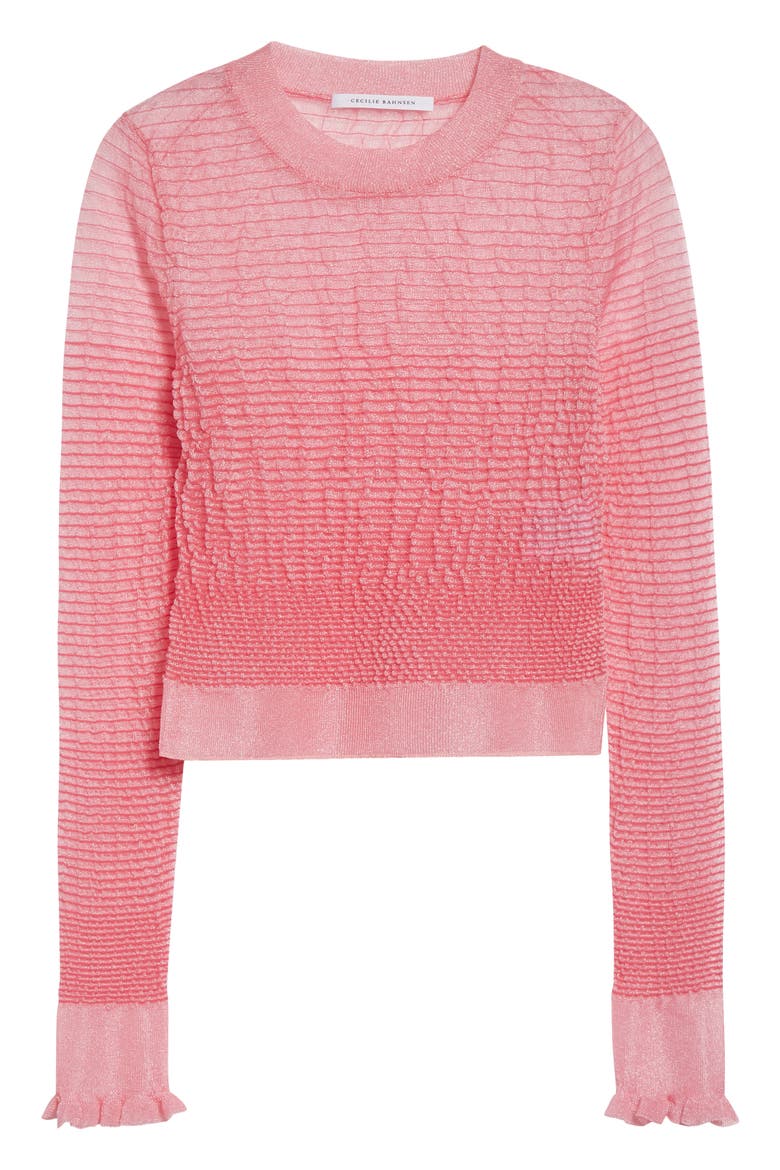CBcorali Sheer Knit Crop Top, Alternate, color, PINK SHEER SUMMER KNIT