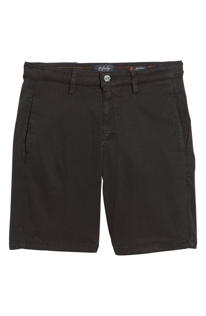 34 Heritage Nevada Soft Touch Stretch Flat Front Shorts, Alternate, color, Black Soft Touch