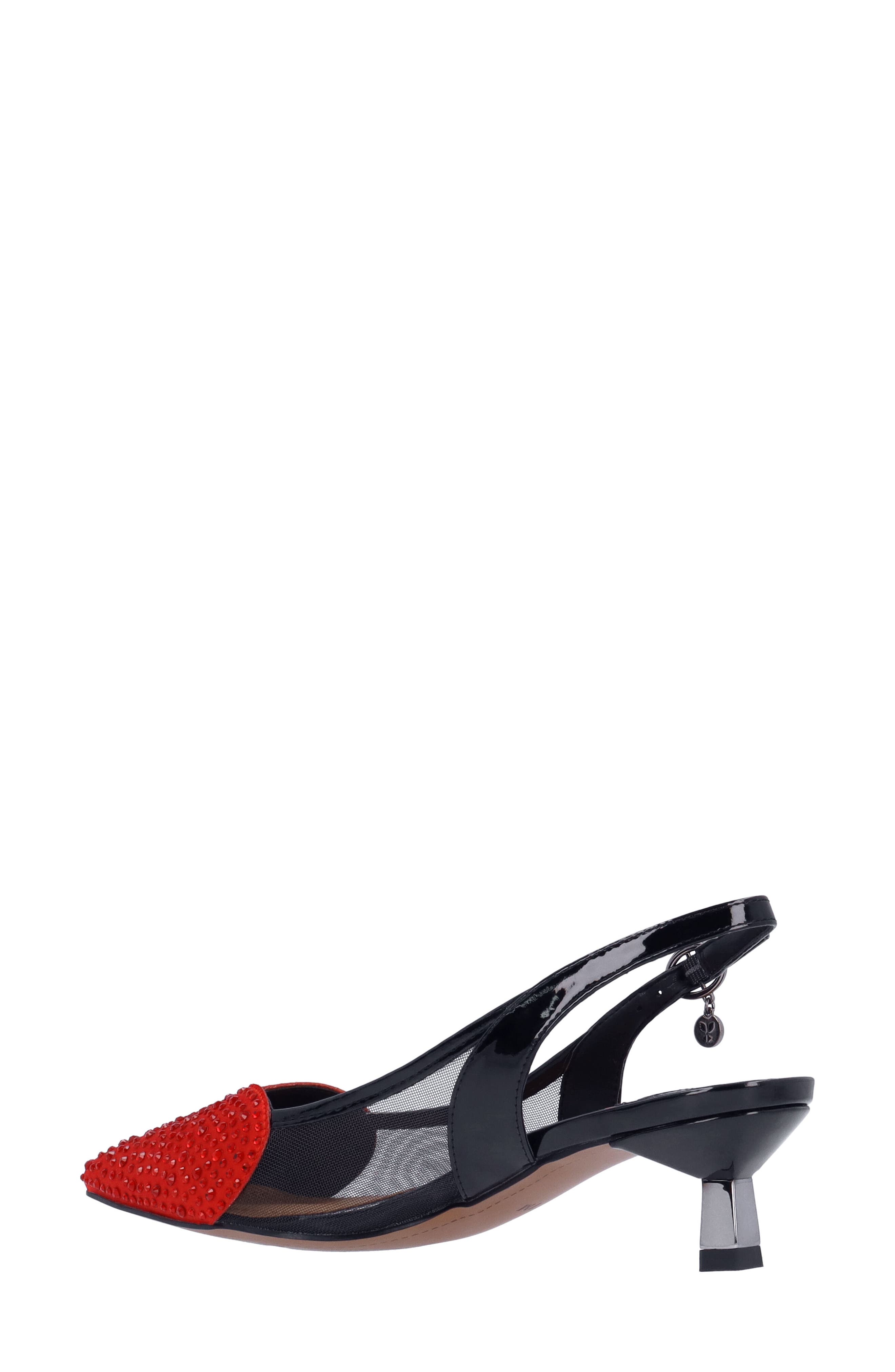 J. Reneé Gwyn Slingback Pointed Toe Pump, Alternate, color, Black/ Red
